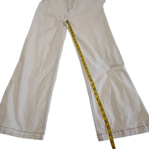 Monrow Wide Leg Pants In Off White Pockets High Rise Women’s M mom pleats - Picture 7 of 14